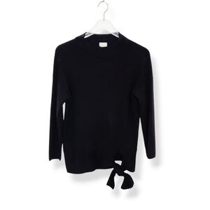 Chico's Women's Black Pullover Sweater with a Bow Accent Size Small